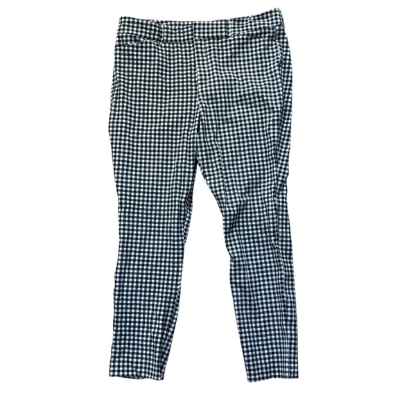 Old Navy High Rise Pixie Pants Womens Size 12 Black White Gingham Checkered - Picture 1 of 7